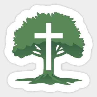 Christian Cross with Tree of Life Sticker